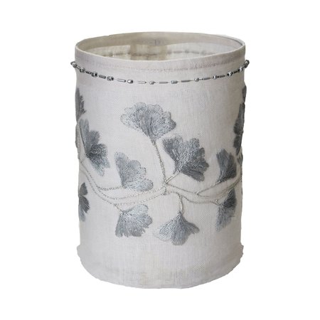 ELK SIGNATURE Linen Silver Stitched Ginkgo, Small 625036